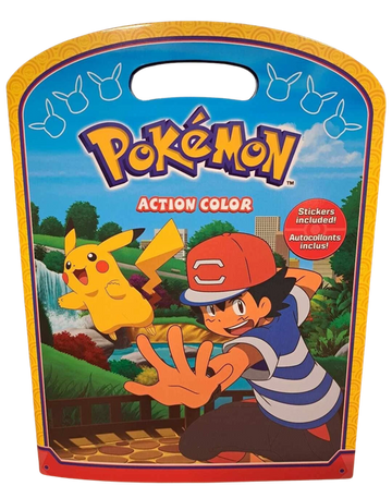 Pokemon Action Color IMAGINE Coloring + Activity Book with Vintage Stickers