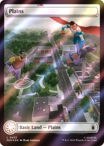Plains [433] [Full Art] [City Chaos] [Marvel Super Heroes] [Surge Foil]