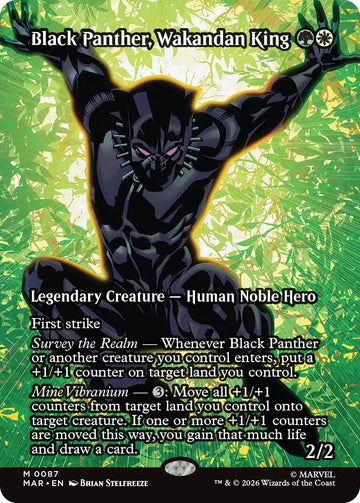 Black Panther, Wakandan King [87] [Borderless] [Source Material] [Marvel Universe] [Non-Foil]