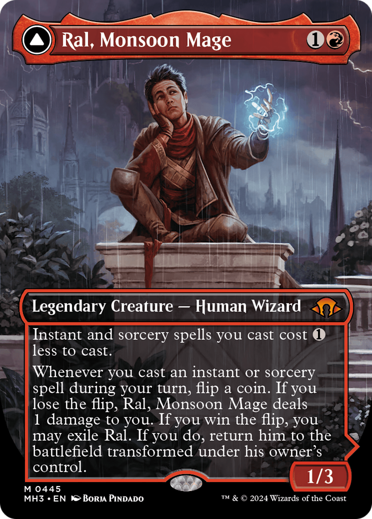 Ral, Monsoon Mage // Ral, Leyline Prodigy (MH3-445) - Modern Horizons 3 (Borderless) Foil