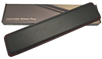 Ducky Fullsize Leather Wrist Rest with Red Stitching