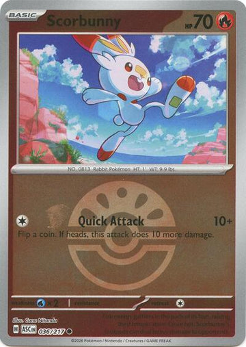 Scorbunny - Friend Ball - 036/217 - Common [me025-036] [Reverse Holo]