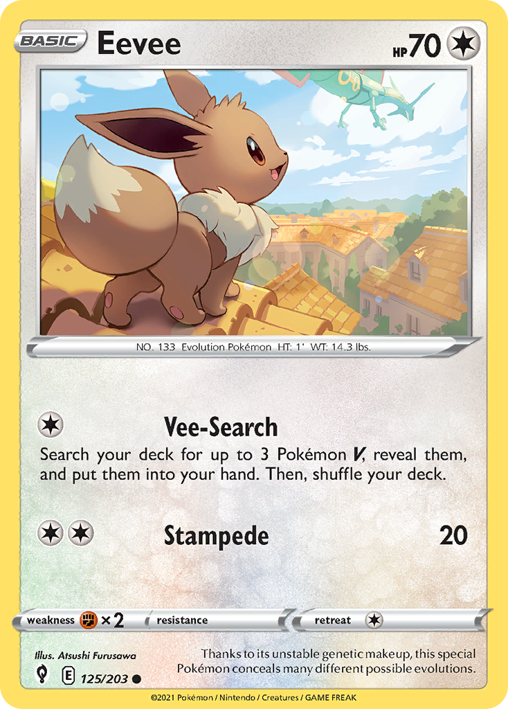 Eevee 125 203 Evolving Skies Reverse Holofoil