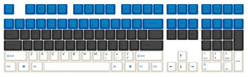 Varmilo Lake Blue / Black / White 108 Key Varmilo Profile Dye Sub PBT Keycap Set