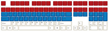 Varmilo Mr. Football Red / Blue / White 108 Key Varmilo Profile Dye Sub PBT Keycap Set