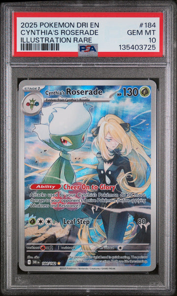 2025 POKEMON DRI EN-DESTINED RIVALS #184 CYNTHIA'S ROSERADE ILLUSTRATION RARE