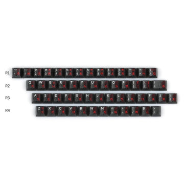 KBDFans PBTfans Neon Crosshair Alphas Translucent 53 Key Cherry Profile Triple Shot ABS Keycap Set