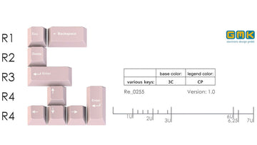 GMK Honeywell Mild Pink Accent Kit 9 Key Cherry Profile Double Shot ABS Add-On Keycap Set
