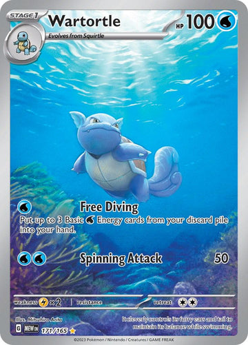 2023 Pokemon MEW-EN − Wartortle #171 − 151 Illustration Rare − Raw Ungraded Card