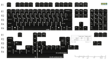 GMK Originative White on Black 143 Key Cherry Profile Double Shot ABS Keycap Set