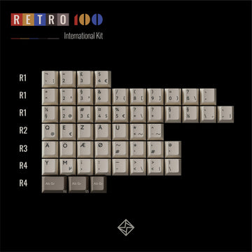 KBDFans PBTFans Retro 100 International 51 Key Add-on Keycap Set