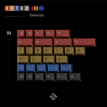 KBDFans PBTFans Retro 100 Icon Modifiers 31 Key Add-on Keycap Set
