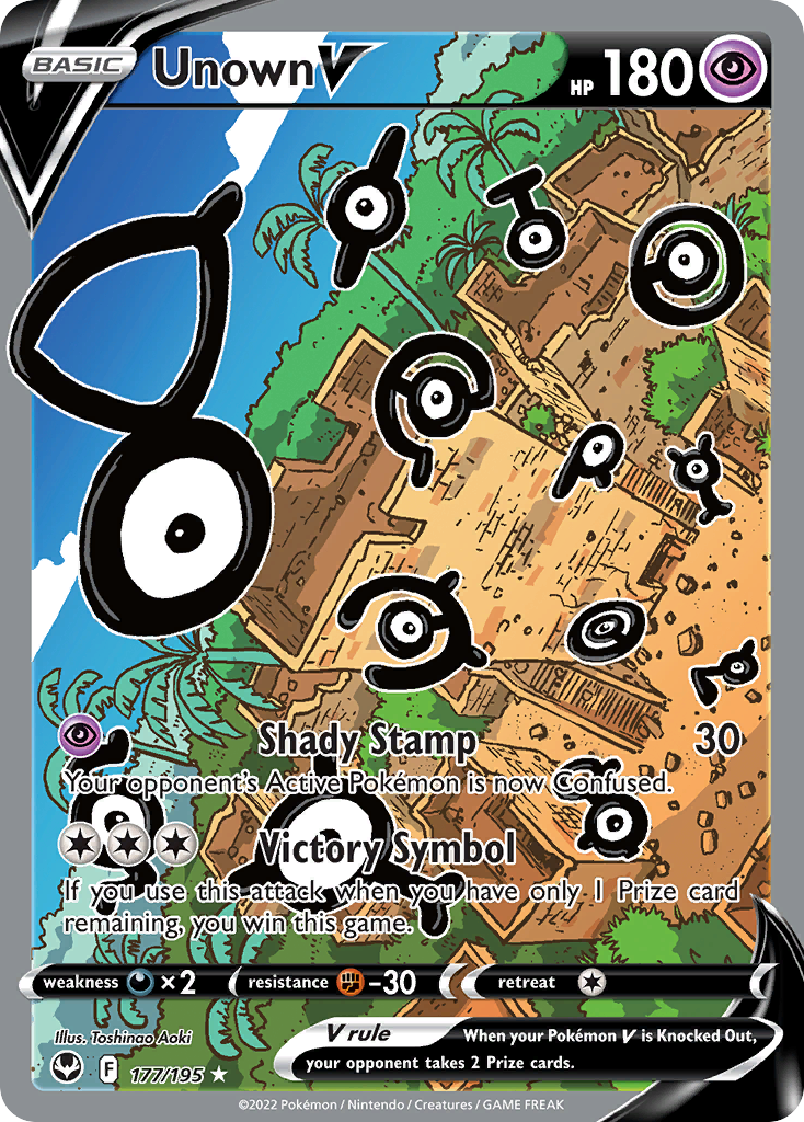 Unown V 177 195 Silver Tempest Holofoil Lp