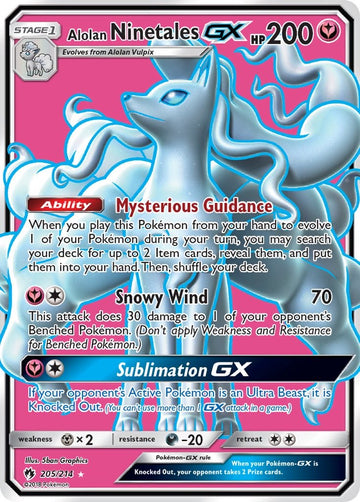 Alolan Ninetales GX (Full Art) - 205/214 - (SM - Lost Thunder)