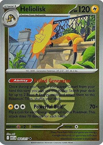 Heliolisk - Quick Ball - 064/217 - Uncommon [me025-064] [Reverse Holo]