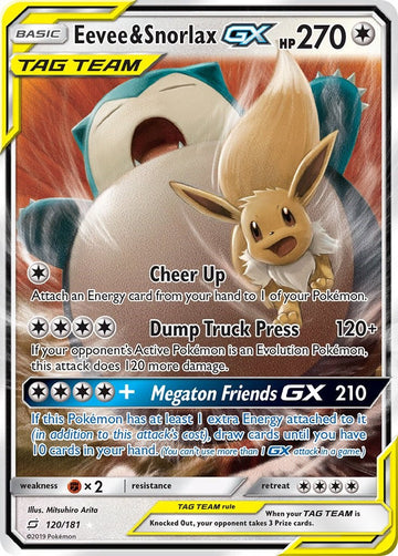 Eevee & Snorlax GX [SM9] - Near Mint