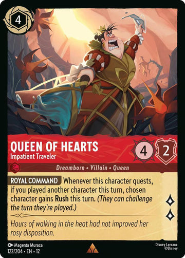 Queen of Hearts - Impatient Traveler - 122/204 [Wilds Unknown] [Non-Foil]
