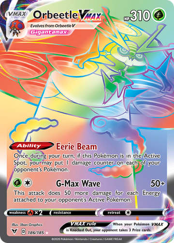 Orbeetle Vmax 186 185 Vivid Voltage Holofoil