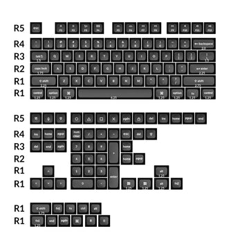 Keychron White on Black 137 Key KSA Profile Double Shot PBT Keycaps