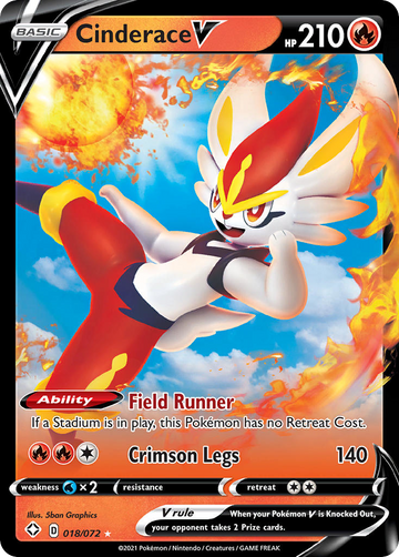 Cinderace V 18 72 Shining Fates Holofoil