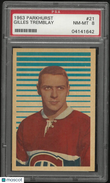1963 Parkhurst Hockey Gilles Tremblay PSA 8