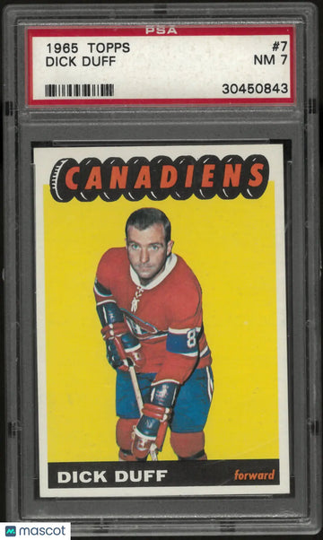 1965 Topps Hockey Dick Duff PSA 7