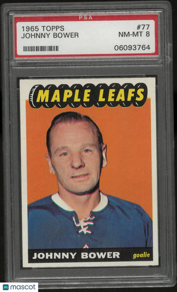 1965 Topps Hockey Johnny Bower PSA 8