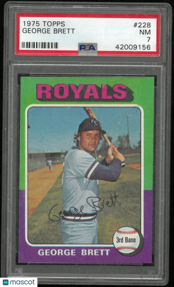 1975 Topps Baseball George Brett RC Rookie #228 PSA 7