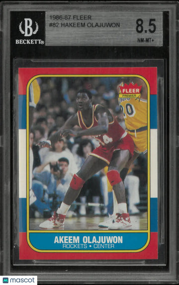 1986 Fleer Hakeem Olajuwon #82 BGS 8.5