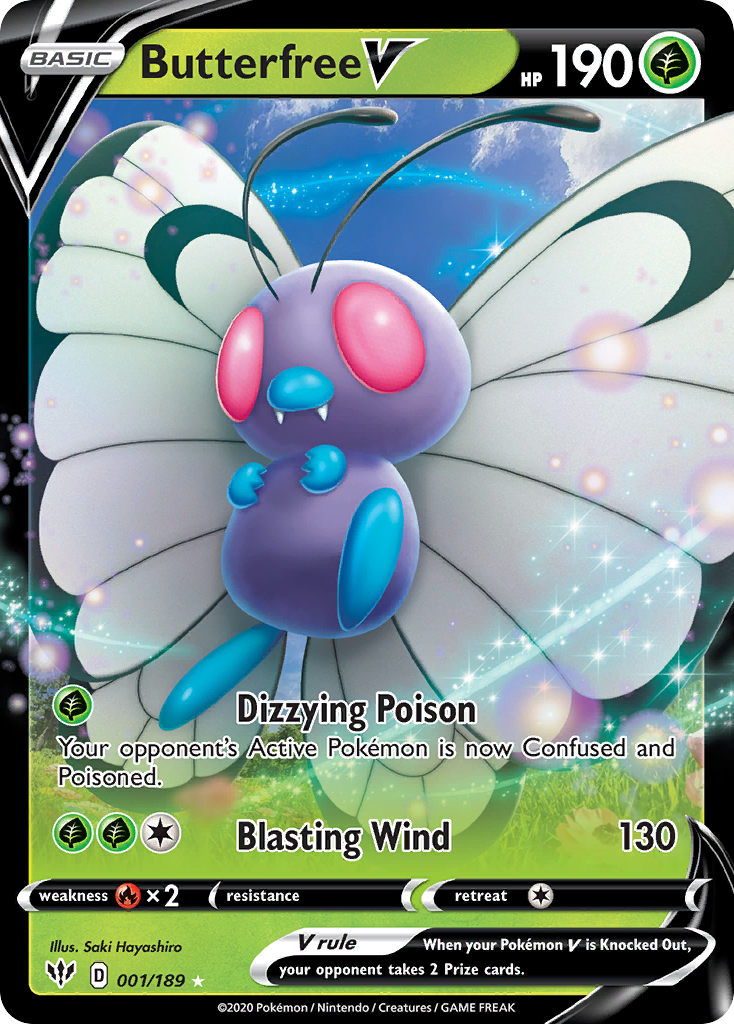 Butterfree V 1 189 Darkness Ablaze Holofoil