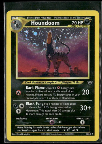 2000 Pokemon Neo Revelation Unlimited Holofoil Houndoom 8/64