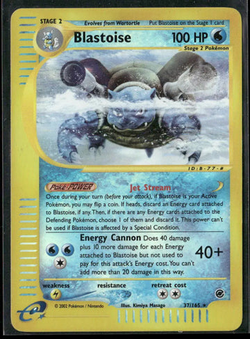 2002 Pokemon Expedition Reverse Holofoil Blastoise 37/165 LP