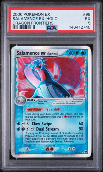 2006 Pokemon EX Dragon Frontiers Salamence EX Holo Dragon Frontiers PSA 5 #98