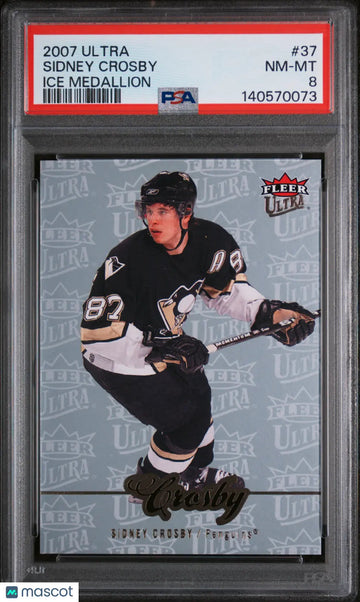 2007 Fleer Ultra Sidney Crosby Ice Medallion /100 PSA 8
