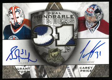 2008-09 Upper Deck The Cup Dual Honorable Numbers Patch Auto Grant Fuhr Carey Price /31