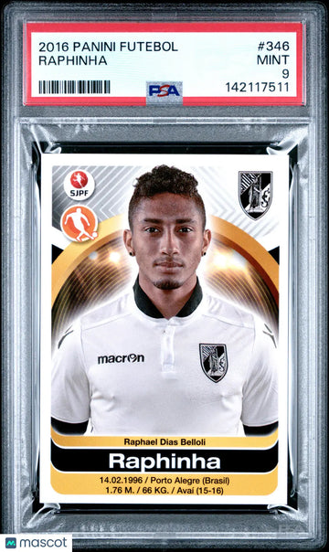 2016 Panini Futebol Raphinha #346 PSA 9