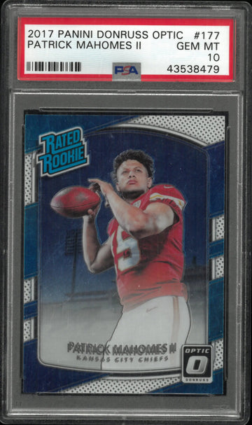 2017 Panini Donruss Optic Patrick Mahomes II Rated Rookie RC #177 PSA 10