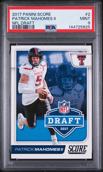2017 Panini Score NFL Draft Rookie Patrick Mahomes II RC PSA 9
