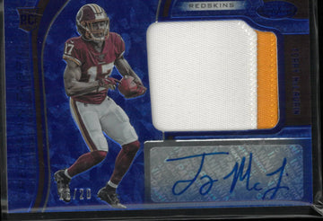 2019 Panini Freshman Fabric Rookie Patch Autograph Terry McLaurin RC Blue /25