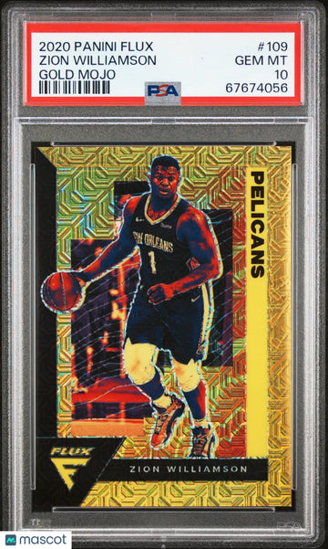 2020 Panini Flux Basketball Zion Williamson #109 Gold Mojo PSA 10 /10