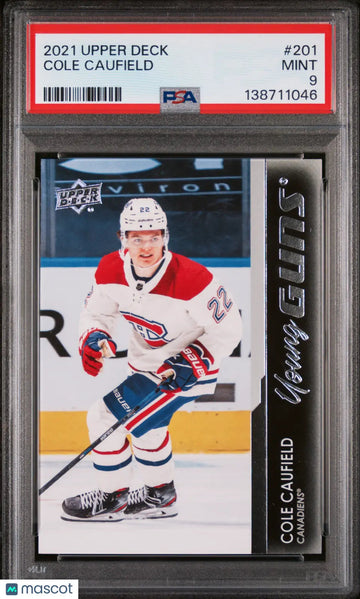 2021-22 Upper Deck Series 1 Cole Caufield Young Guns RC PSA 9