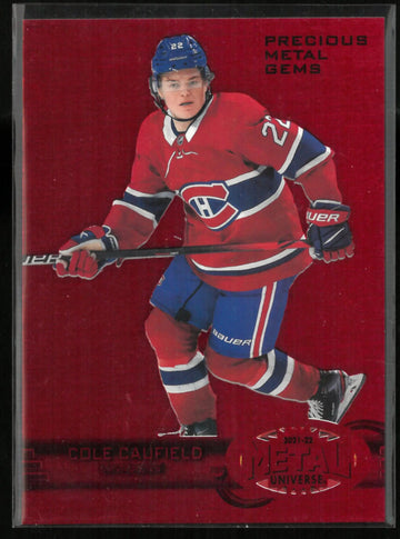 2021-22 Metal Universe Cole Caufield Precious Metal Gems Red /100 Rookie RC