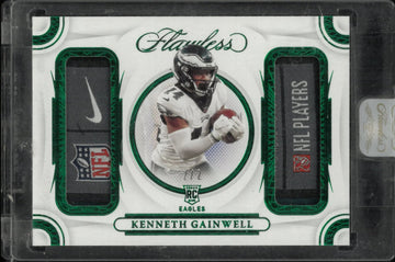 2021 Panini Flawless Rookie Patch Kenneth Gainwell Green /2 RC