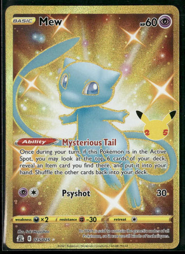 2021 Pokemon Celebrations Secret Rare Mew 025/025