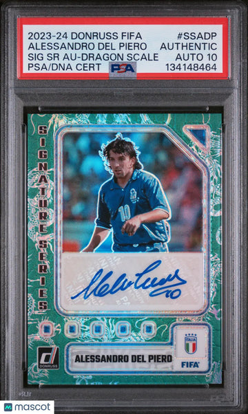 2023 Panini Donruss FIFA Dragon Signature Series Alessandro Del Piero /10 PSA A