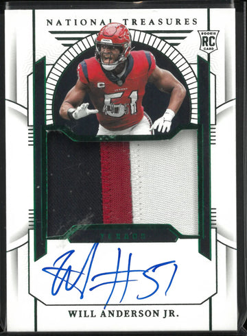 2023 Panini National Treasure Rookie Patch Autograph Will Anderson Jr. Green