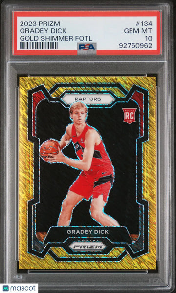 2023 Panini Prizm Gradey Dick RC Rookie #134 Gold Shimmer FOTL PSA 10 /10