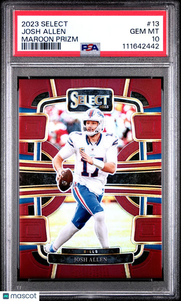2023 Panini Select Josh Allen Maroon Prizm /149 PSA 10