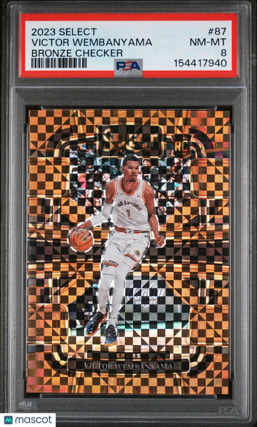2023 Panini Select Victor Wembanyama RC Rookie Bronze Checker PSA 8 /49