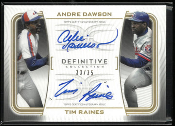 2023 Topps Definitive Collection Dual Autograph Andre Dawson/Time Raines Auto/35